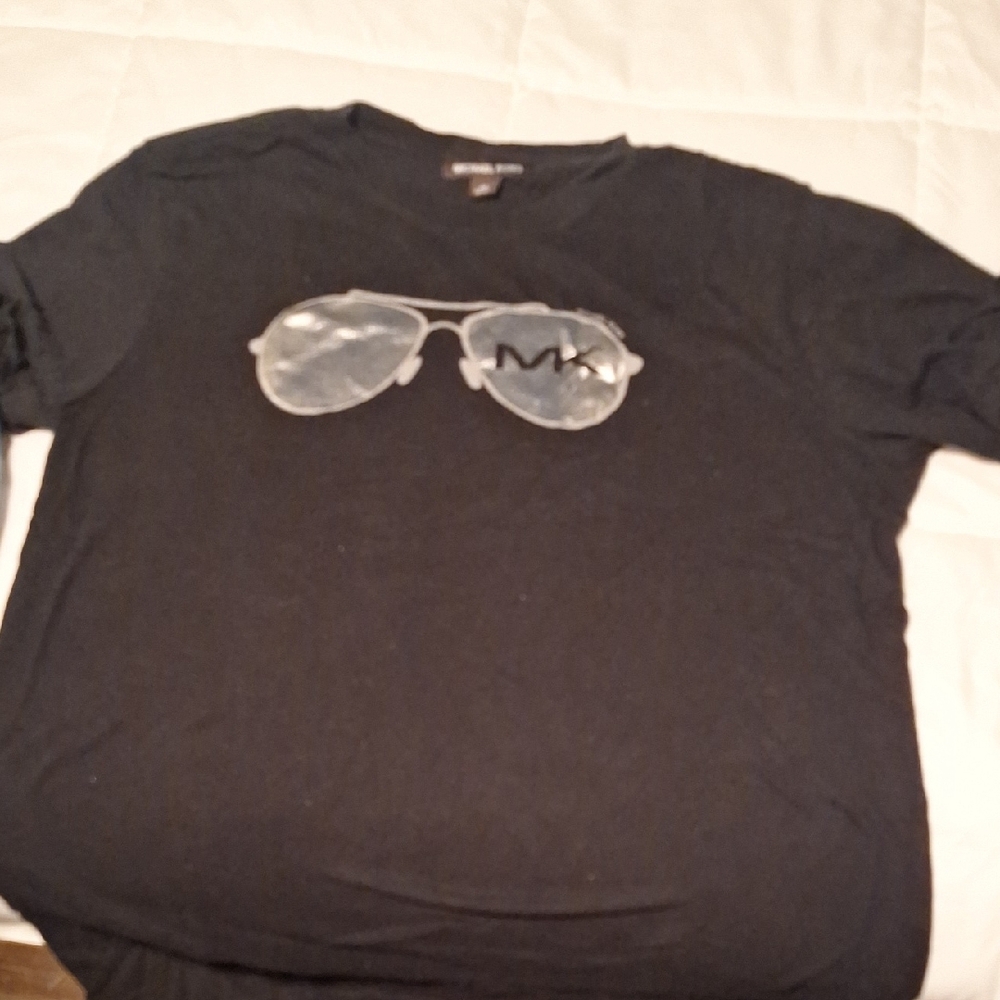 Michael Kors Black And Blue Graphic Tshirts